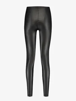Leren-look broek met hoge taille
