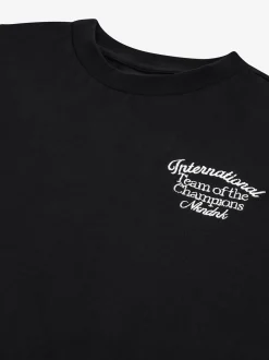 Losvallend T-shirt met geborduurde tekst