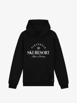 Losvallende hoodie met grafische print