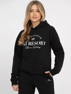 Losvallende hoodie met grafische print