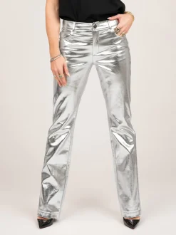 Metallic broek met rechte pijpen