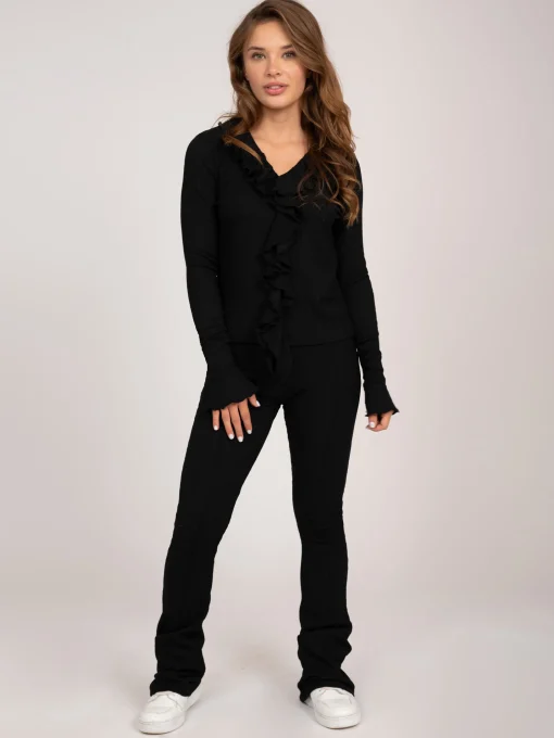 Mid rise flared broek