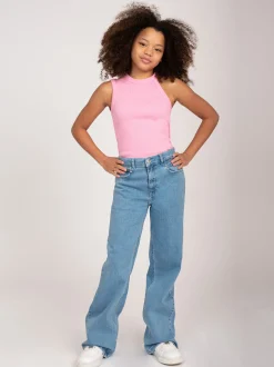 Mid rise flared jeans