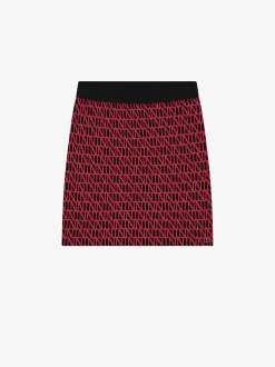 Mid rise rok met logo patroon