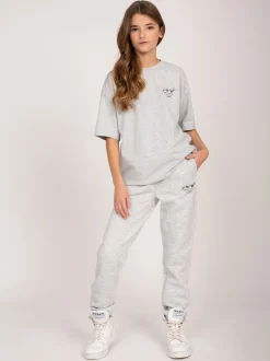 Mid rise sweatpants met graphic print