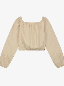 Off shoulder top met embroidery