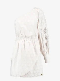 One shoulder jurk met embroidery