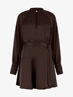 Overslag jurk met satijnen look