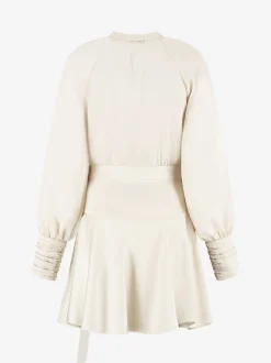 Overslag jurk met satijnen look