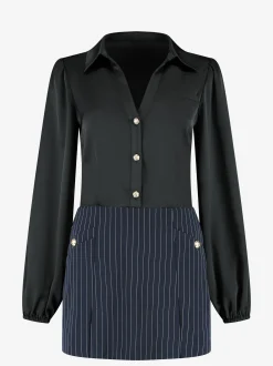 Playsuit met krijtstreep