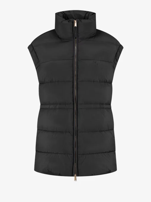 Puffer jas met capuchon en getailleerde taille