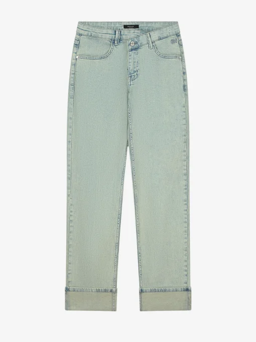 Rechte jeans met asymmetrische rits
