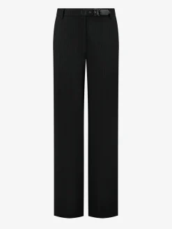 Rechte krijtstreep broek met middelhoge taille