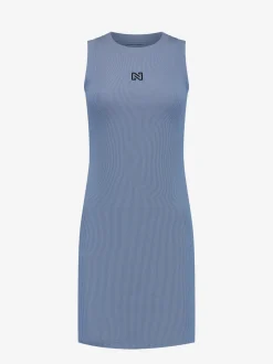 Rib jurk met open rug detail