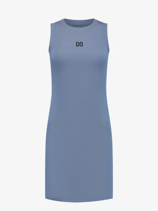 Rib jurk met open rug detail