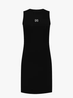 Rib jurk met open rug detail
