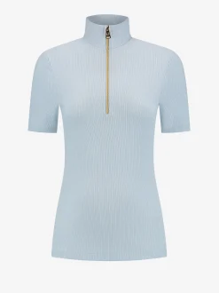 Ribbed top met rits