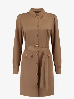 Satijn look jurk met taille koord