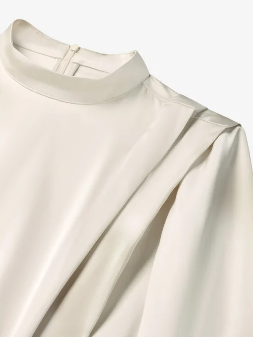 Satijnen look blouse met flared mouwen