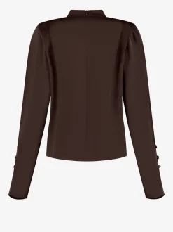Satijnen look top met flared mouwen