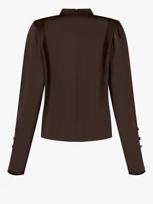 Satijnen look top met flared mouwen