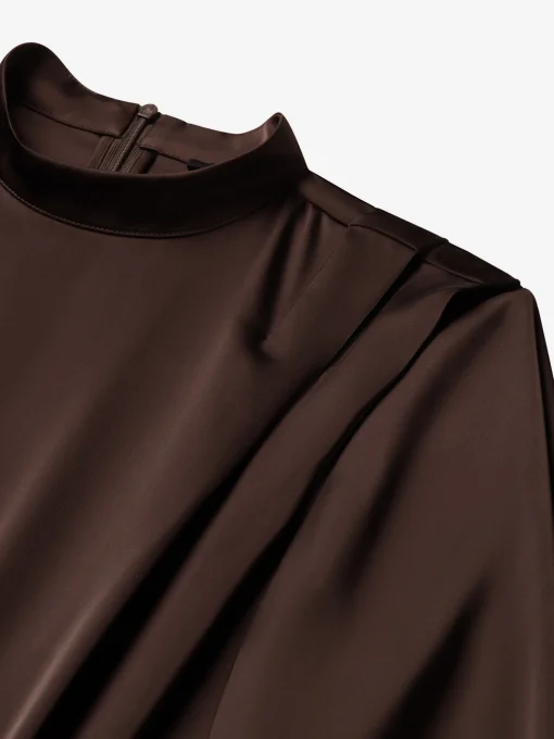 Satijnen look top met flared mouwen