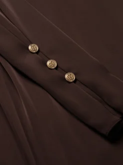 Satijnen look top met flared mouwen