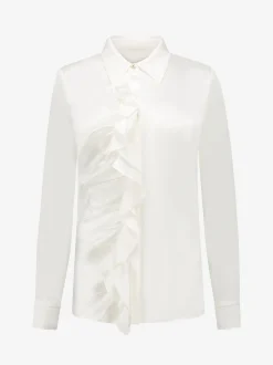 Satijn-look blouse met ruches