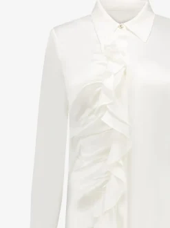Satijn-look blouse met ruches