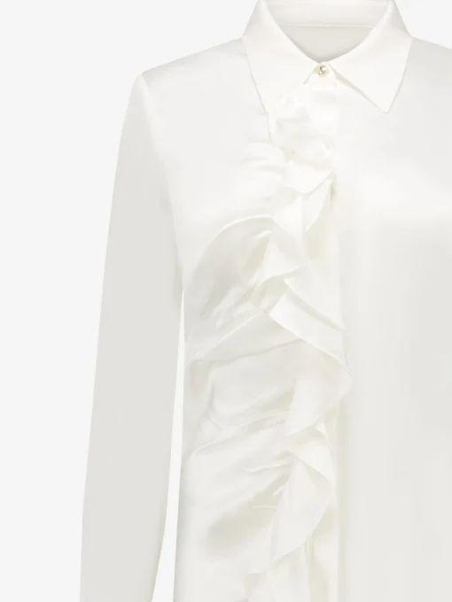 Satijn-look blouse met ruches