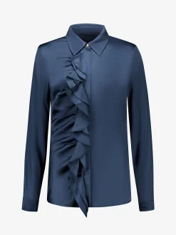 Satijn-look blouse met ruches