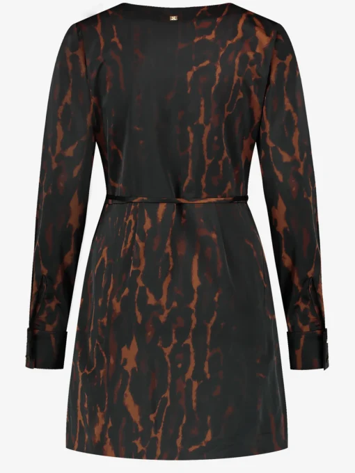 Satijn-look wikkeljurk met luipaardprint