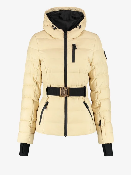 Ski jas met capuchon en elastische riem