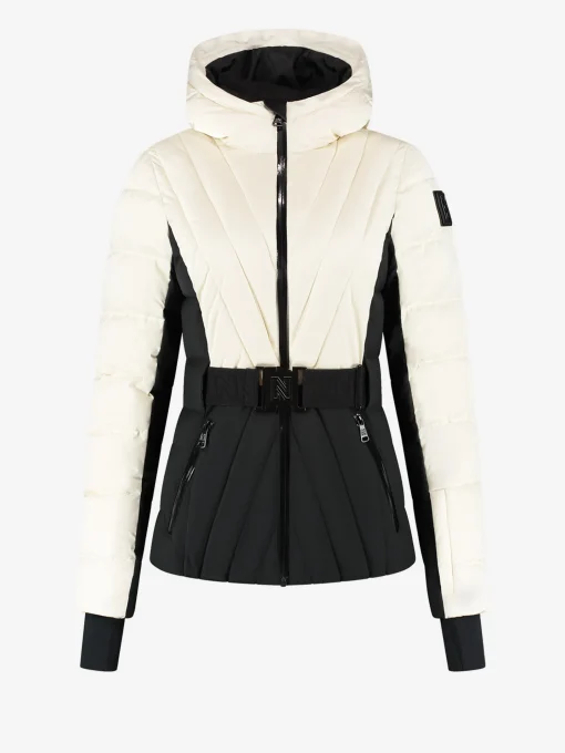 Ski jas met color block en verstelbare riem