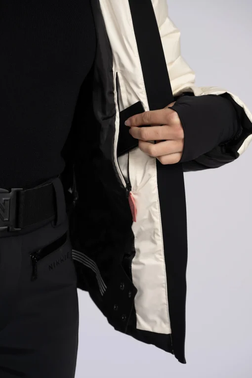 Ski jas met color block en verstelbare riem