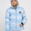 Ski jas met logo patroon en hoge kraag