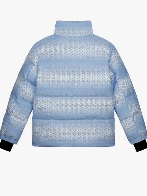 Ski jas met logo patroon en hoge kraag