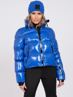 Ski jas met metallic look