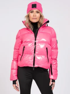 Ski jas met metallic look