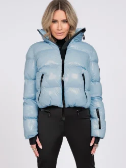 Ski jas met metallic look