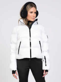 Ski jas met metallic look