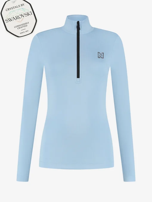 Ski pully met rits en Swarovski N-logo