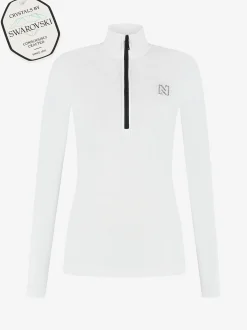 Ski pully met rits en Swarovski N-logo