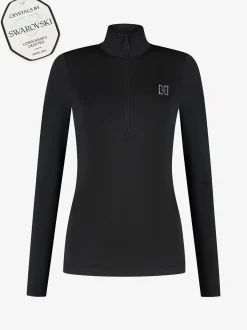 Ski pully met rits en Swarovski N-logo
