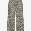 Slangenprint broek met rechte pijpen