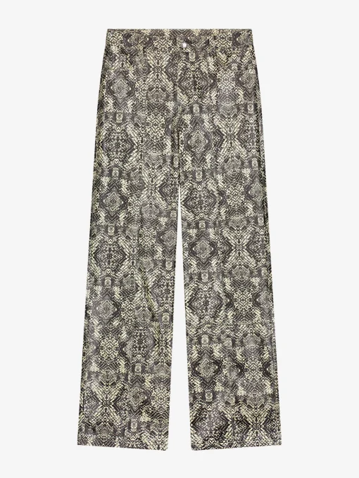 Slangenprint broek met rechte pijpen