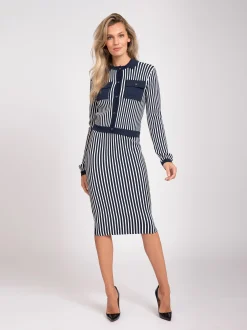 Strakke rok met strepen