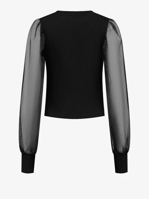 Top met mesh mouwen