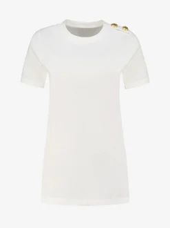 T-shirt met kleine knopen op schouder