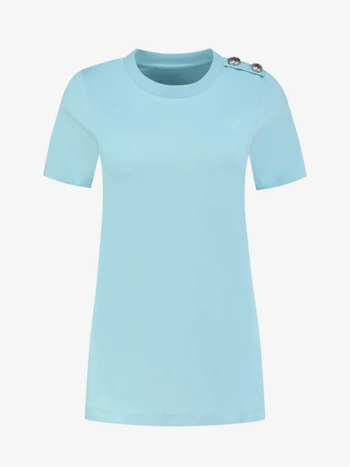 T-shirt met kleine knopen op schouder
